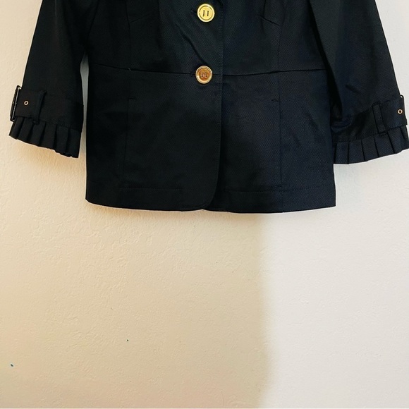 Ann Taylor Loft Gold Buttons 3/4 Sleeve Blazer Jacket Women Size 6 Black - Picture 6 of 10